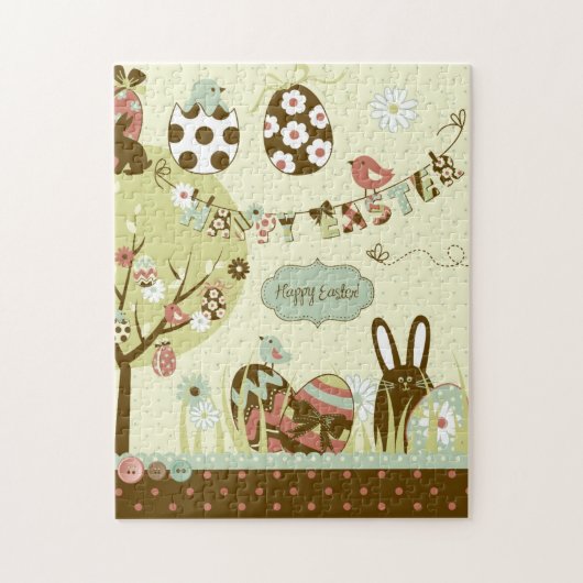 Puzzle Arbre de Pâques et une corde à linge avec des (Vertical)