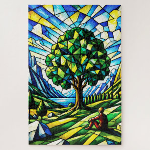 Puzzle Arbre de sérénité en verre coloré