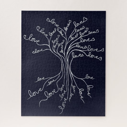 Puzzle Arbre de vie avec des coeurs significatif et diffi (Vertical)