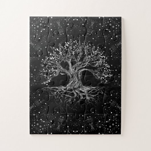 Puzzle Arbre de vie Dessin noir et blanc (Vertical)