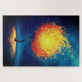 Puzzle Arbre de vie | OEuvre murale Abstraite (Horizontal)