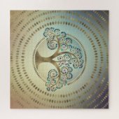 Puzzle Arbre de vie Spirale dorée et marbre (Horizontal)