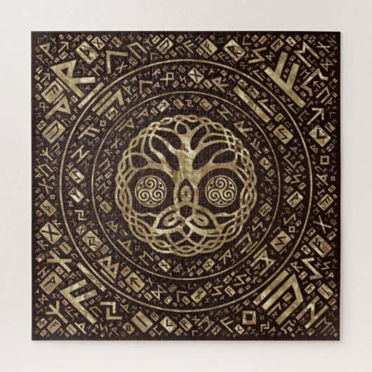 Puzzle Arbre de vie - Yggdrasil avec noeud de trinité (Vertical)