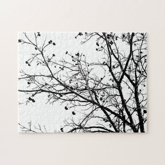 Puzzle Arbre d'hiver noir et blanc (Horizontal)