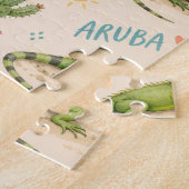 Puzzle Arbre divi d'Aruba, âne, iguane, cactus (Côté)