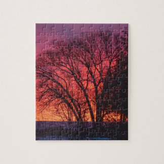 Puzzle Arbre et Coucher de soleil