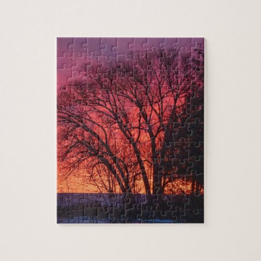 Puzzle Arbre et Coucher de soleil (Vertical)