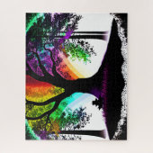 Puzzle Arbre forestier Abstrait d'Eucalyptus arc-en-ciel (Vertical)