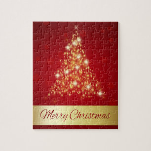 Puzzle Arbre rougeoyant élégant de Joyeux Noël