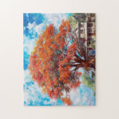 Puzzle Arbre rustique Royal Poinciana dans l'aquarelle de (Vertical)