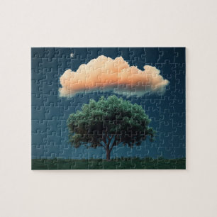 Puzzle Arbre serein et Nuage – Ciel nocturne relaxant
