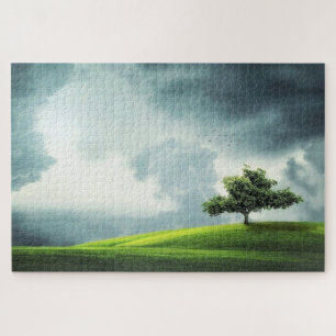 Puzzle Arbre Unique En Terrain - Nature - Paysage
