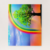 Puzzle Arbre vert sous arc-en-ciel (Vertical)