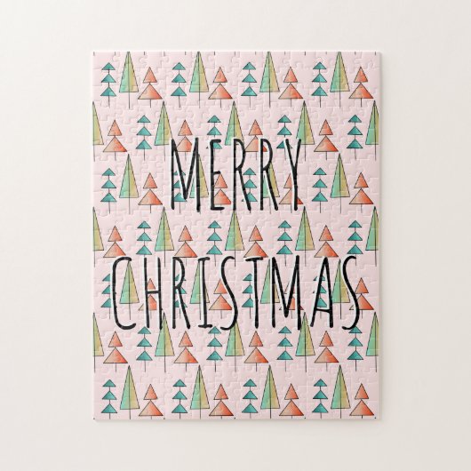 Puzzle arbres arc-en-ciel modernes du milieu du siècle ro (Vertical)