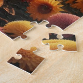 Puzzle Arbres d'automne/ champ avec chrysanthèmes (Côté)