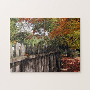 Puzzle Arbres d'automne et picket de clôture