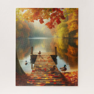 Puzzle Arbres d'automne & lac avec canards