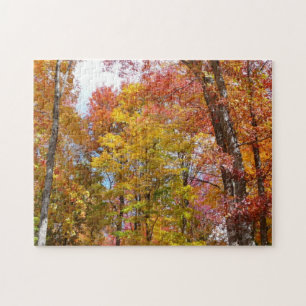 Puzzle Arbres d'automne orange et jaune Photographie d'au