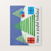 Puzzle - Arbres de vacances et présents (Vertical)