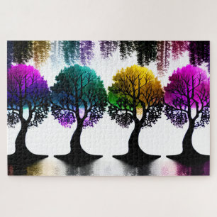 Puzzle Arbres de vie Forêt pastel multicolore