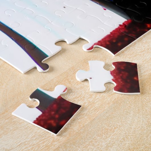 Puzzle Arbres en silhouette noire avec Feuilles changeant (Côté)