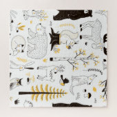 Puzzle Arbres forestiers d'automne Motif Feuille (Horizontal)