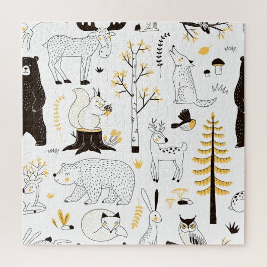 Puzzle Arbres forestiers d'automne Motif Feuille (Vertical)