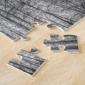 Puzzle Arbres monochromes de coucher du soleil (Côté)