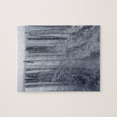 Puzzle Arbres neigeux noirs et blancs difficiles en hiver (Horizontal)
