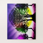 Puzzle Arbres noirs Abstraits et colorés (Vertical)