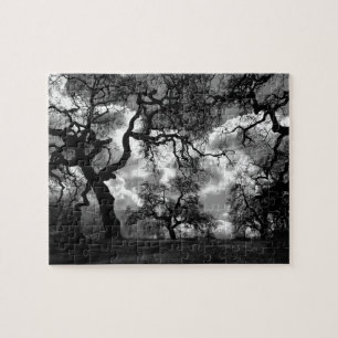 Puzzle Arbres noirs et blancs de mystère