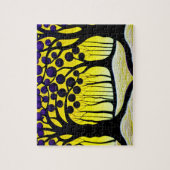 Puzzle Arbres noirs pourpres sous ciel jaune (Vertical)