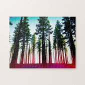 Puzzle Arbres verts Abstraits sous un soleil chaud (Horizontal)