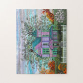 Puzzle Arbres victoriens pourpres d'automne de chariot de (Vertical)