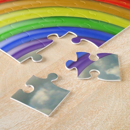 Puzzle - Arc-en-ciel 3D contre ciel nuageux (Côté)