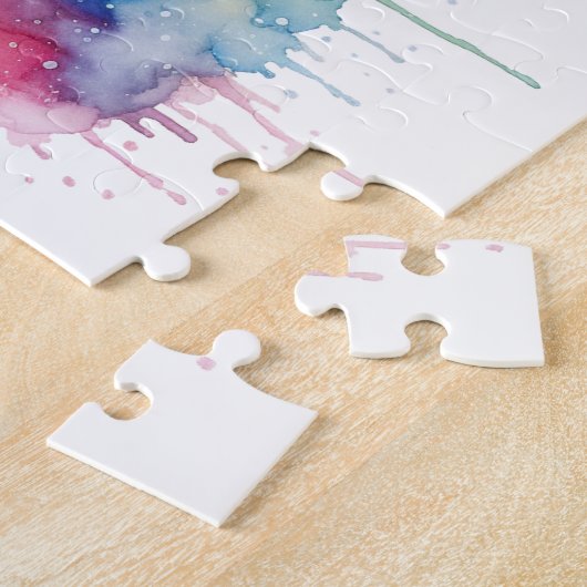Puzzle arc-en-ciel aquarelle (Côté)
