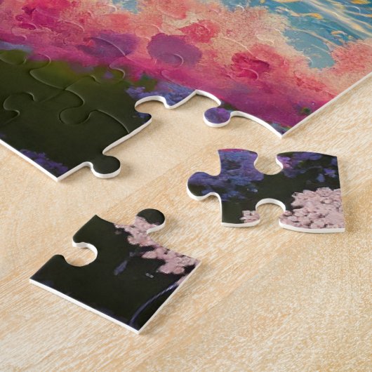 Puzzle Arc-en-ciel aux fleurs de cerisiers. (Côté)