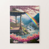 Puzzle Arc-en-ciel aux fleurs de cerisiers. (Vertical)