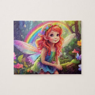 Puzzle Arc-en-ciel coloré et fée mignonne