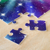 Puzzle Arc-en-ciel cosmique autour d'une sphère métalliqu (Côté)