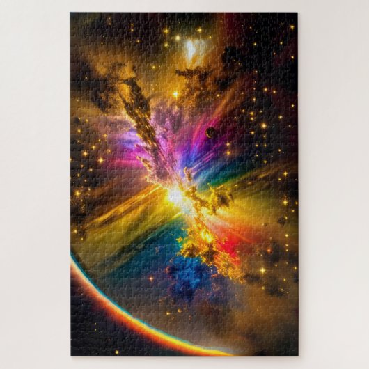 Puzzle Arc-en-ciel cosmique sur Indigo Nuage Storm Image  (Vertical)