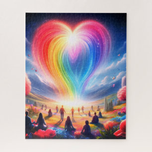 Puzzle Arc-en-ciel d'amour dans le monde entier 16x20 500