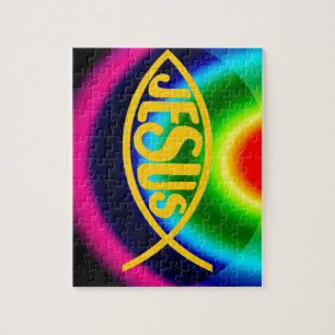 PUZZLE ARC-EN-CIEL DES POISSONS ICHTHYS LE CHRIST DE