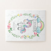 Puzzle Arc-en-ciel et fleurs Unicorne (Horizontal)