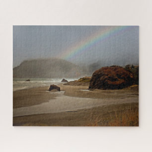 Puzzle Arc-en-ciel et nuages sur la plage de l'Oregon dan