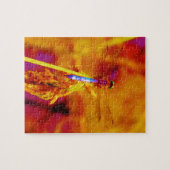 Puzzle Arc-en-ciel libellule sur ambre et fuschie (Horizontal)