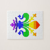 Puzzle Arc-en-ciel stylisé Fleur de Lis (Horizontal)