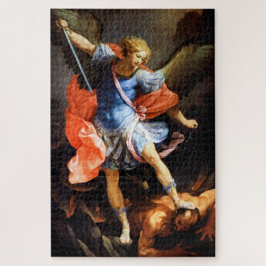 Puzzle Archangel Michael piétine Satan, Guido Reni (Vertical)