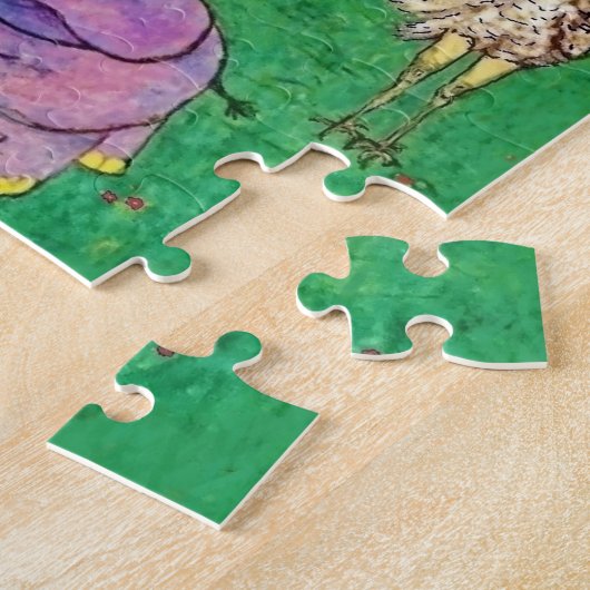 Puzzle Arche de Noah aquarelle arc-en-ciel amusant élépha (Côté)