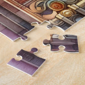 Puzzle Arche en verre tendu Cathédrale en verre jaune ble (Côté)
